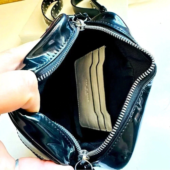 Rag & Bone Patent Leather Black Mini Flight Camera Crossbody Bag - Picture 8 of 14
